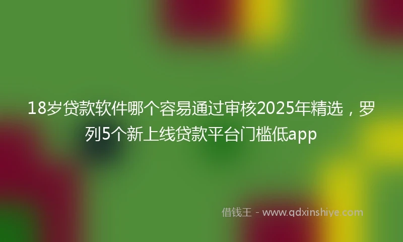 18岁贷款软件哪个容易通过审核2025年精选，罗列5个新上线贷款平台门槛低app