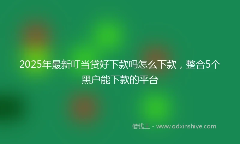 2025年最新叮当贷好下款吗怎么下款，整合5个黑户能下款的平台