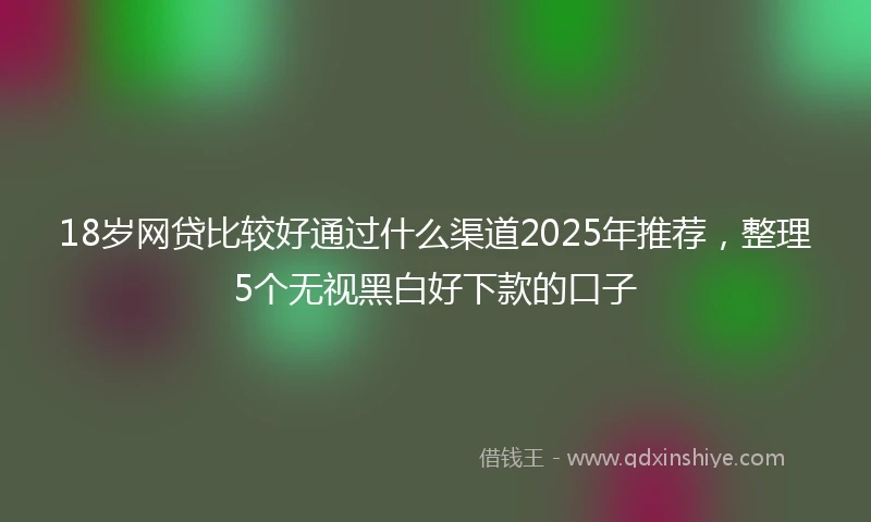 18岁网贷比较好通过什么渠道2025年推荐，整理5个无视黑白好下款的口子
