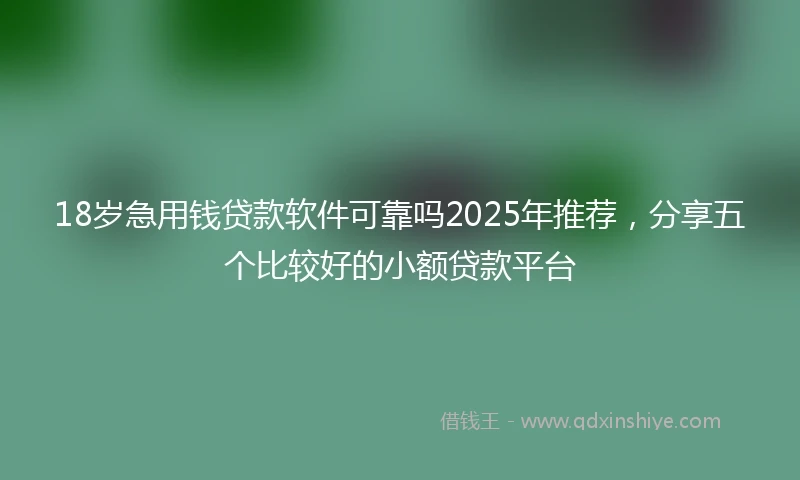 18岁急用钱贷款软件可靠吗2025年推荐，分享五个比较好的小额贷款平台