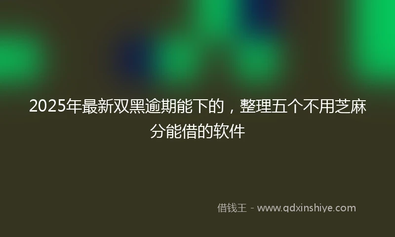 2025年最新双黑逾期能下的，整理五个不用芝麻分能借的软件