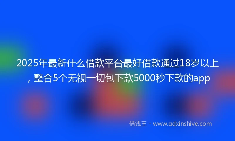 2025年最新什么借款平台最好借款通过18岁以上，整合5个无视一切包下款5000秒下款的app