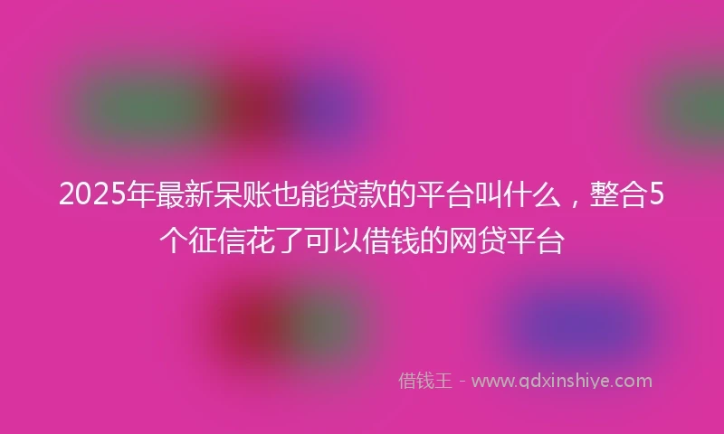 2025年最新呆账也能贷款的平台叫什么，整合5个征信花了可以借钱的网贷平台