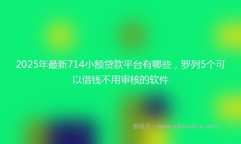 2025年最新714小额贷款平台有哪些，罗列5个可以借钱不用审核的软件