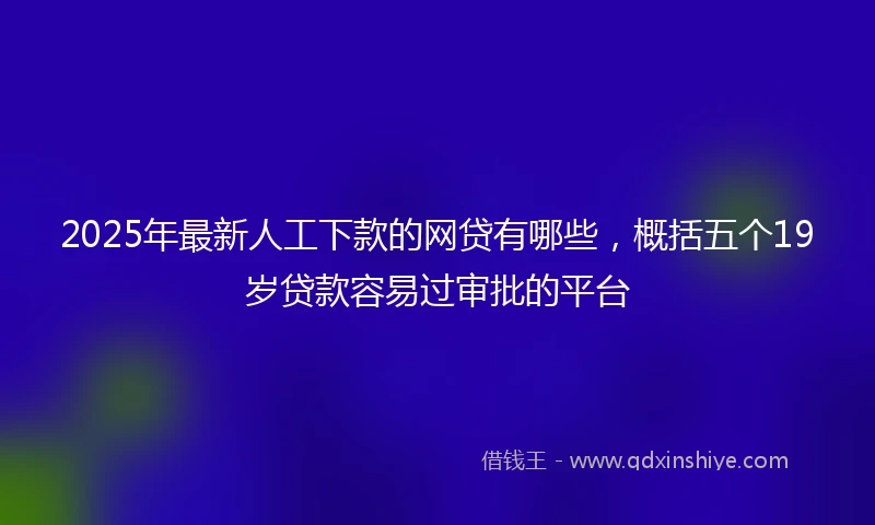 2025年最新人工下款的网贷有哪些，概括五个19岁贷款容易过审批的平台