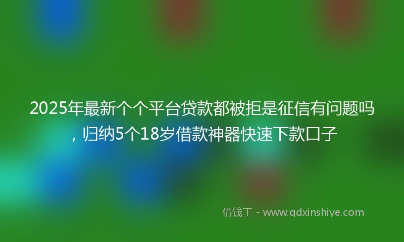 2025年最新个个平台贷款都被拒是征信有问题吗，归纳5个18岁借款神器快速下款口子