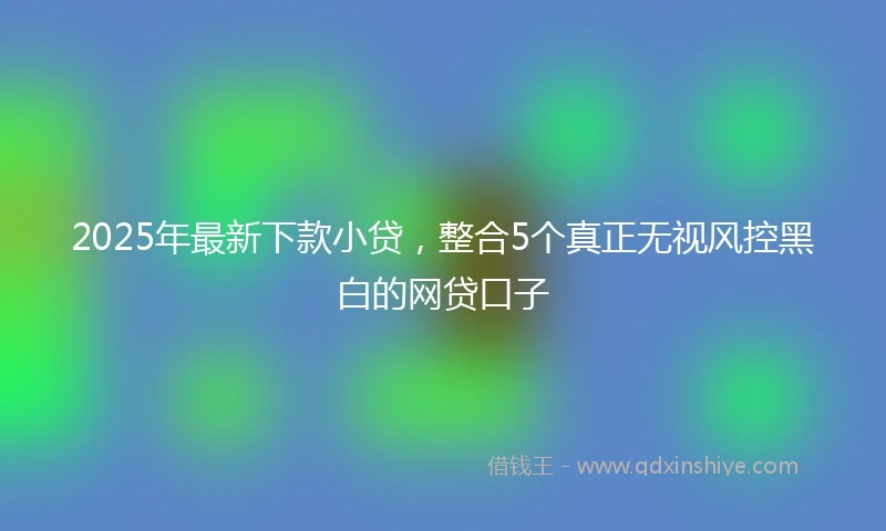 2025年最新下款小贷，整合5个真正无视风控黑白的网贷口子