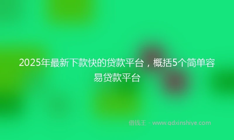 2025年最新下款快的贷款平台，概括5个简单容易贷款平台