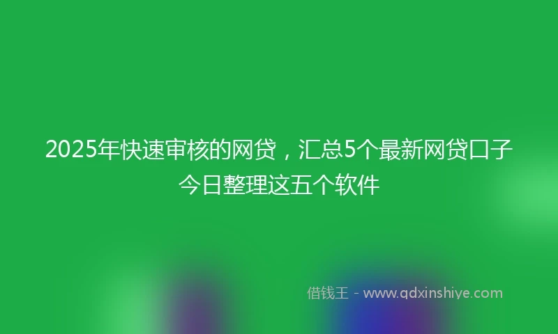 2025年快速审核的网贷，汇总5个最新网贷口子今日整理这五个软件