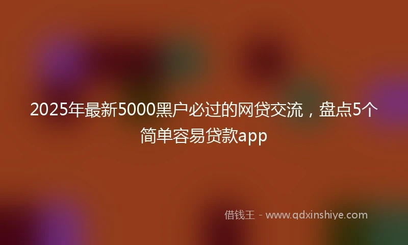 2025年最新5000黑户必过的网贷交流，盘点5个简单容易贷款app