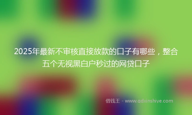 2025年最新不审核直接放款的口子有哪些，整合五个无视黑白户秒过的网贷口子