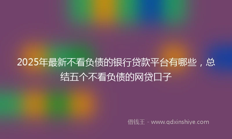 2025年最新不看负债的银行贷款平台有哪些，总结五个不看负债的网贷口子