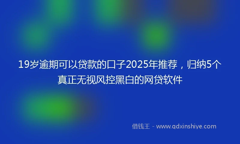 19岁逾期可以贷款的口子2025年推荐，归纳5个真正无视风控黑白的网贷软件