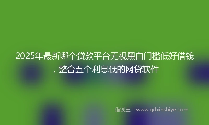 2025年最新哪个贷款平台无视黑白门槛低好借钱，整合五个利息低的网贷软件