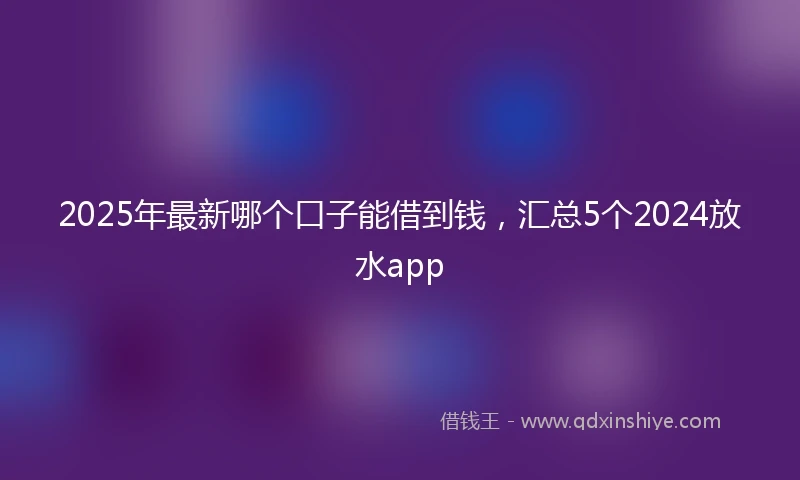 2025年最新哪个口子能借到钱，汇总5个2024放水app