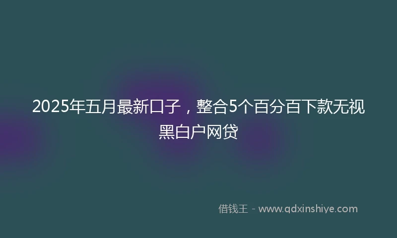 2025年五月最新口子，整合5个百分百下款无视黑白户网贷
