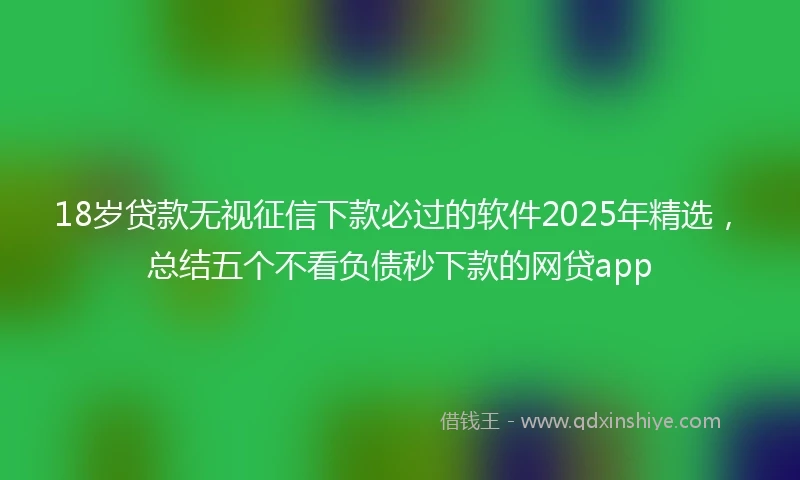 18岁贷款无视征信下款必过的软件2025年精选，总结五个不看负债秒下款的网贷app