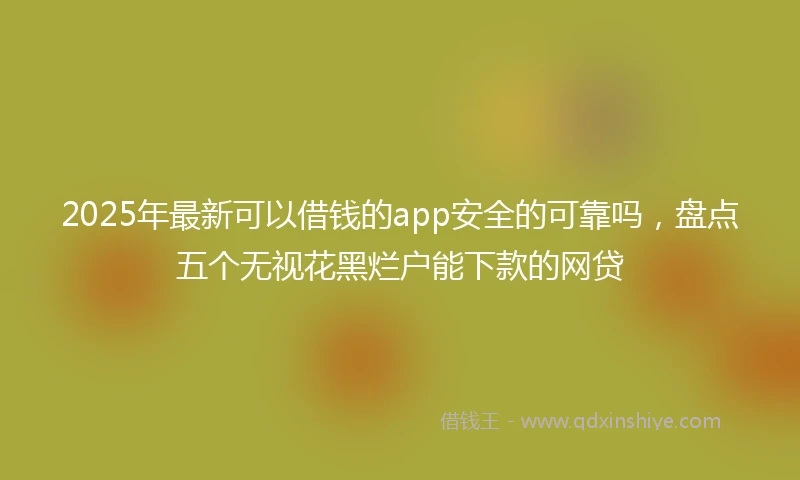 2025年最新可以借钱的app安全的可靠吗，盘点五个无视花黑烂户能下款的网贷