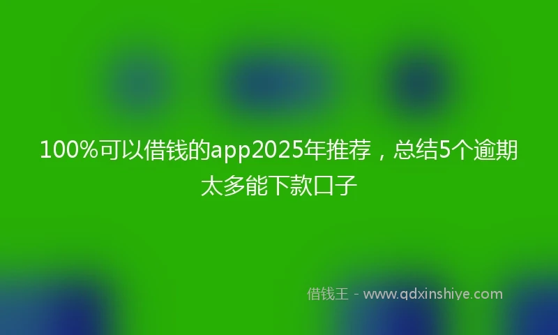 100%可以借钱的app2025年推荐，总结5个逾期太多能下款口子