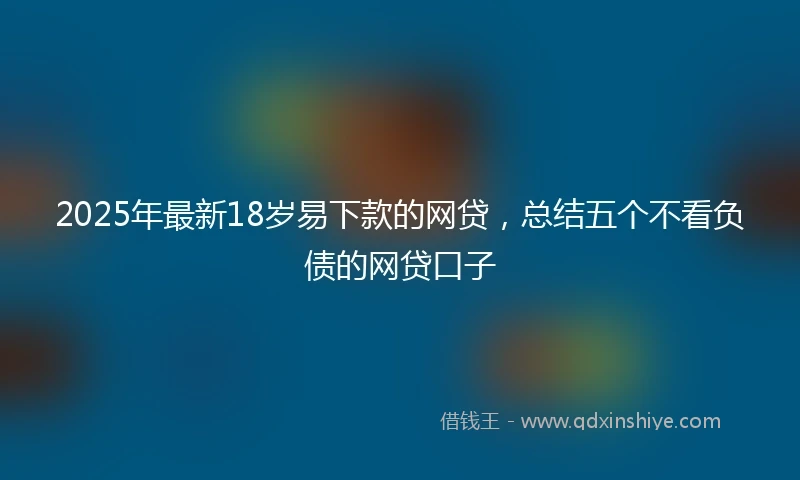 2025年最新18岁易下款的网贷，总结五个不看负债的网贷口子