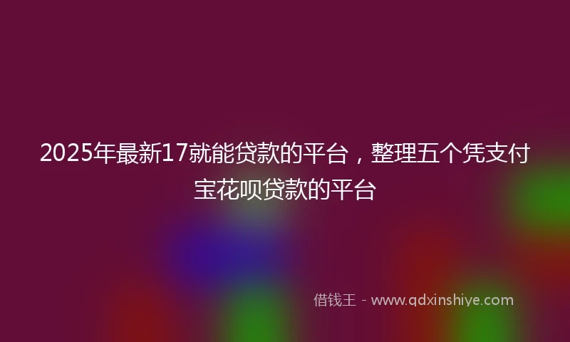 2025年最新17就能贷款的平台，整理五个凭支付宝花呗贷款的平台