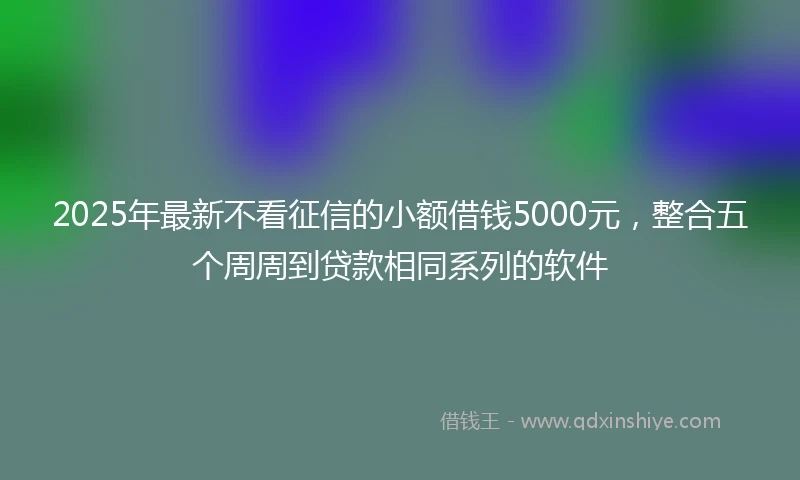 2025年最新不看征信的小额借钱5000元，整合五个周周到贷款相同系列的软件