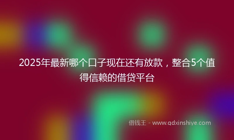2025年最新哪个口子现在还有放款，整合5个值得信赖的借贷平台