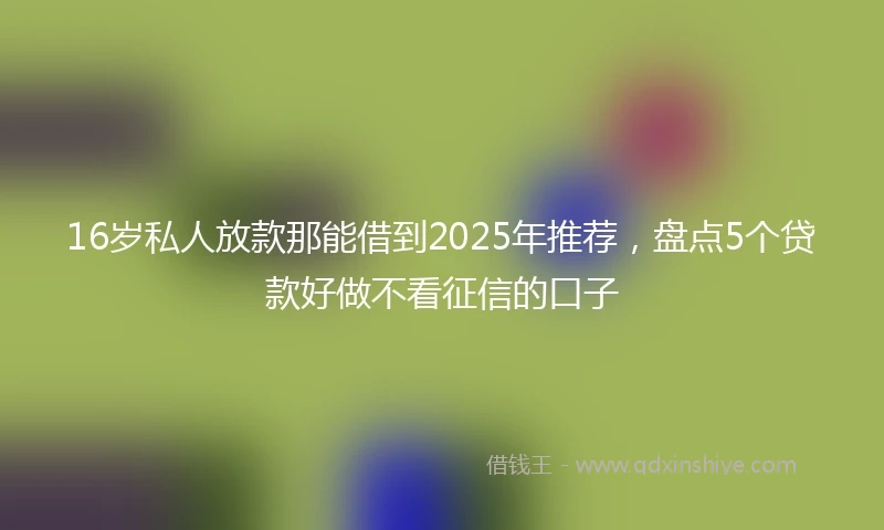 16岁私人放款那能借到2025年推荐，盘点5个贷款好做不看征信的口子