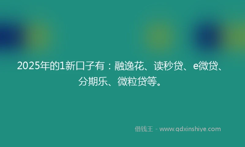 2025年的1新口子有：融逸花、读秒贷、e微贷、分期乐、微粒贷等。