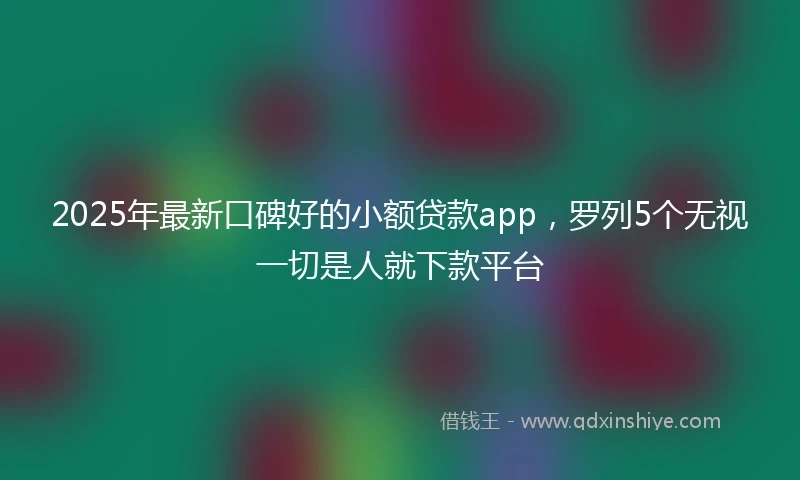 2025年最新口碑好的小额贷款app，罗列5个无视一切是人就下款平台