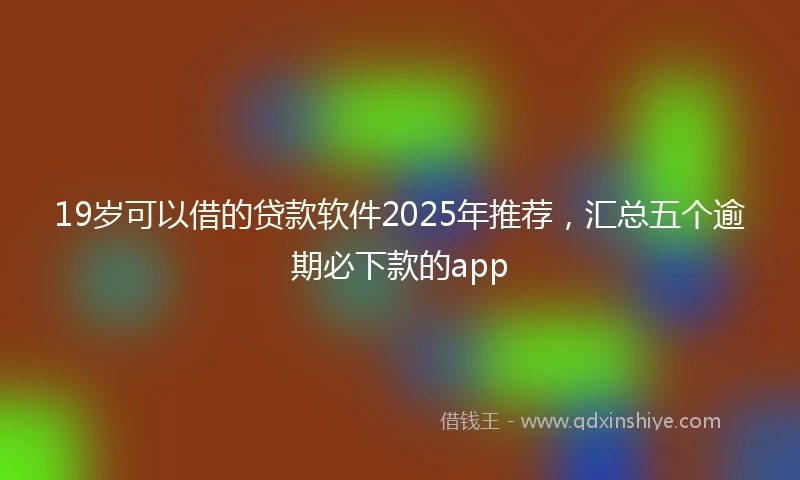 19岁可以借的贷款软件2025年推荐，汇总五个逾期必下款的app