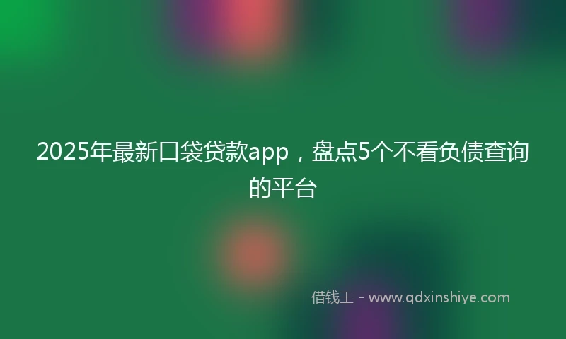 2025年最新口袋贷款app，盘点5个不看负债查询的平台