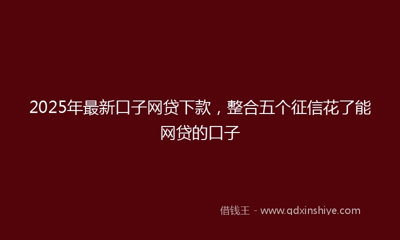 2025年最新口子网贷下款，整合五个征信花了能网贷的口子