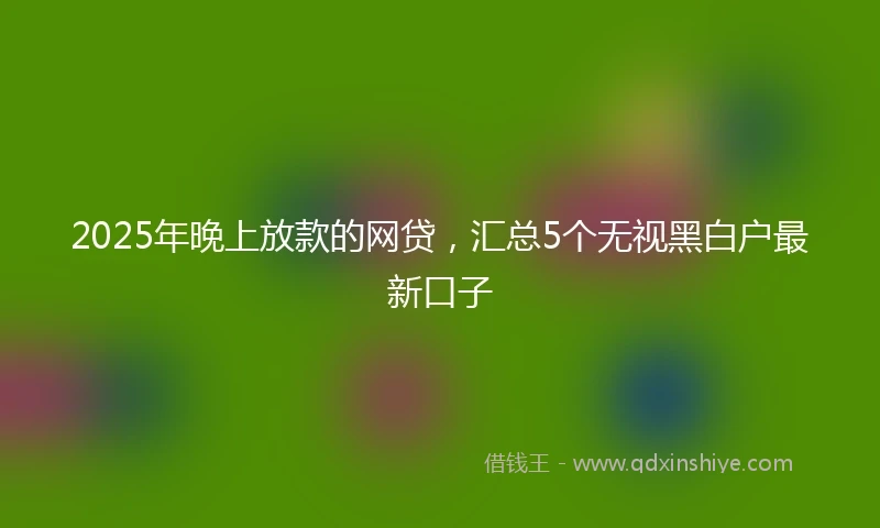 2025年晚上放款的网贷，汇总5个无视黑白户最新口子
