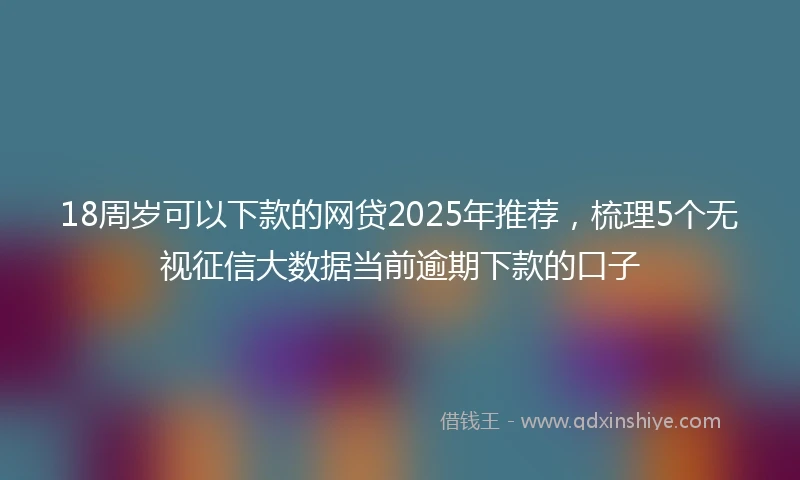 18周岁可以下款的网贷2025年推荐，梳理5个无视征信大数据当前逾期下款的口子