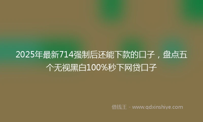 2025年最新714强制后还能下款的口子，盘点五个无视黑白100%秒下网贷口子