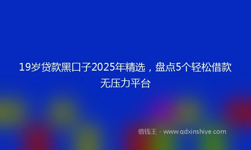 19岁贷款黑口子2025年精选，盘点5个轻松借款无压力平台