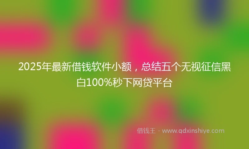 2025年最新借钱软件小额，总结五个无视征信黑白100%秒下网贷平台