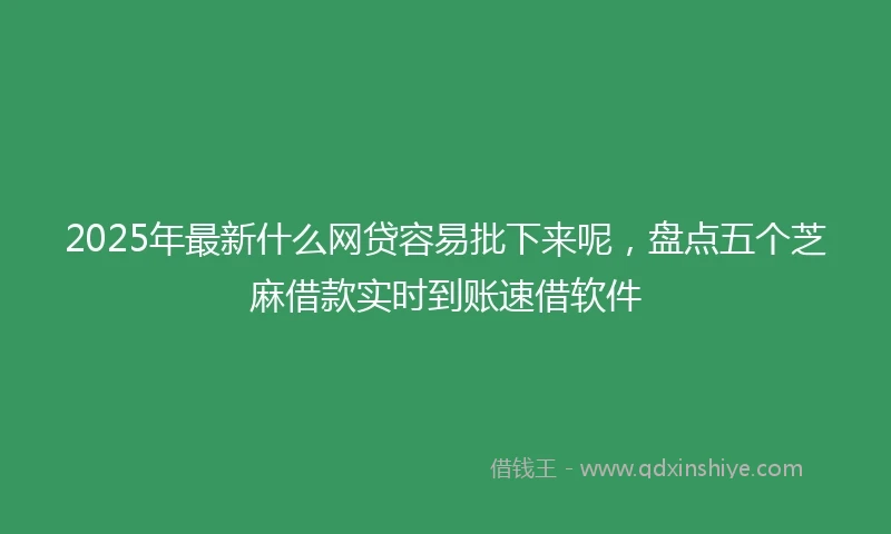 2025年最新什么网贷容易批下来呢，盘点五个芝麻借款实时到账速借软件