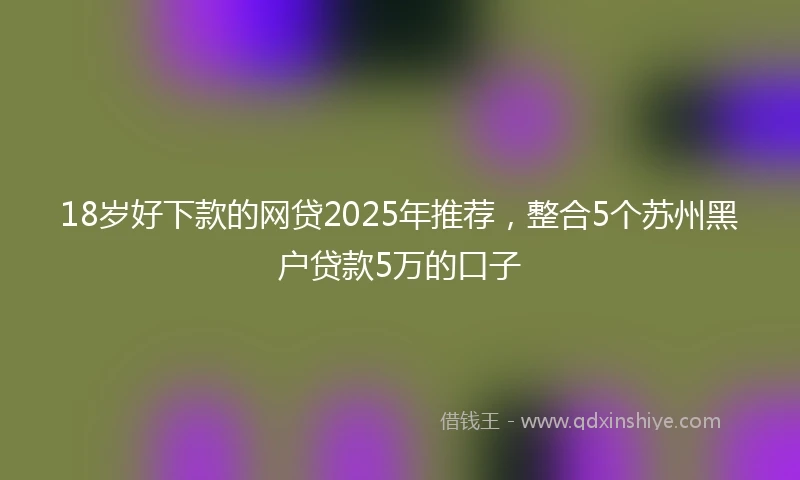 18岁好下款的网贷2025年推荐，整合5个苏州黑户贷款5万的口子