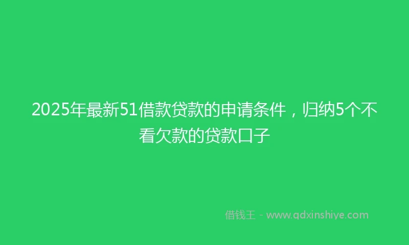 2025年最新51借款贷款的申请条件，归纳5个不看欠款的贷款口子