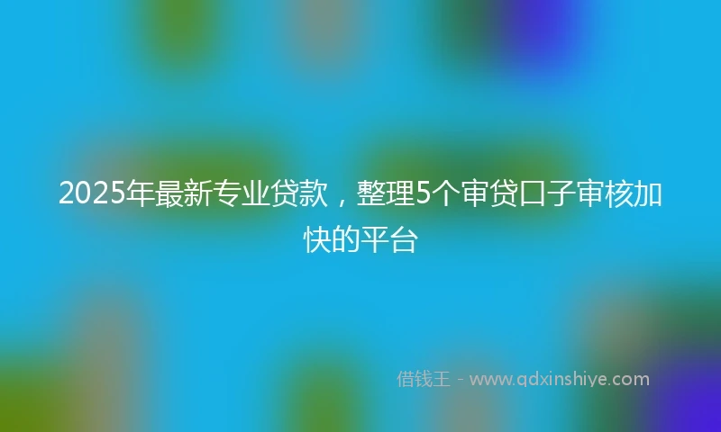 2025年最新专业贷款，整理5个审贷口子审核加快的平台