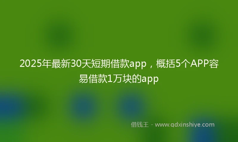 2025年最新30天短期借款app，概括5个APP容易借款1万块的app