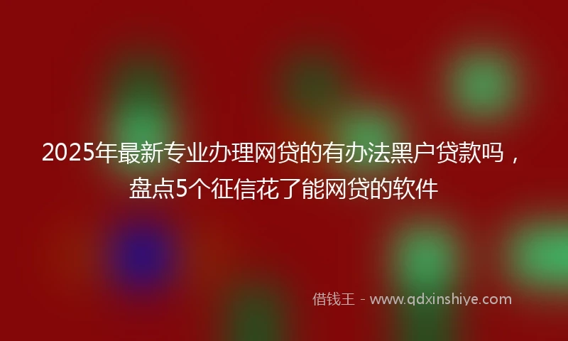 2025年最新专业办理网贷的有办法黑户贷款吗，盘点5个征信花了能网贷的软件