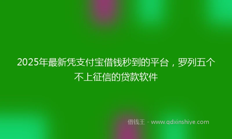 2025年最新凭支付宝借钱秒到的平台，罗列五个不上征信的贷款软件