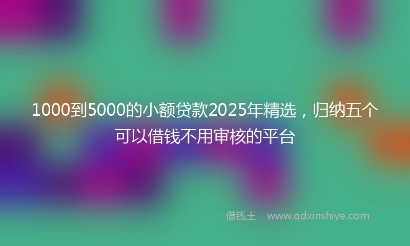 1000到5000的小额贷款2025年精选，归纳五个可以借钱不用审核的平台