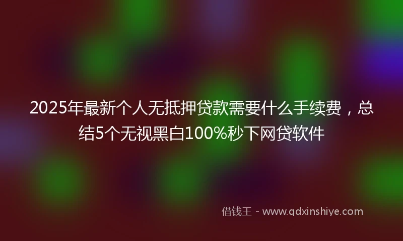 2025年最新个人无抵押贷款需要什么手续费，总结5个无视黑白100%秒下网贷软件