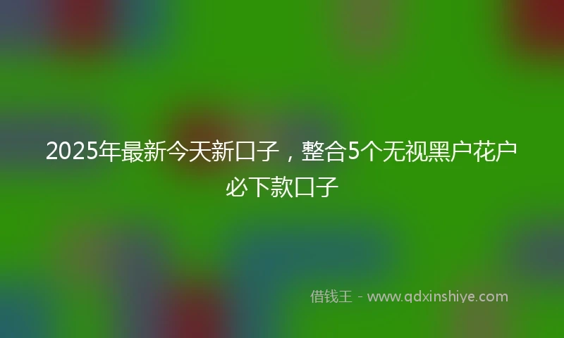 2025年最新今天新口子，整合5个无视黑户花户必下款口子