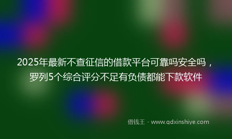 2025年最新不查征信的借款平台可靠吗安全吗，罗列5个综合评分不足有负债都能下款软件