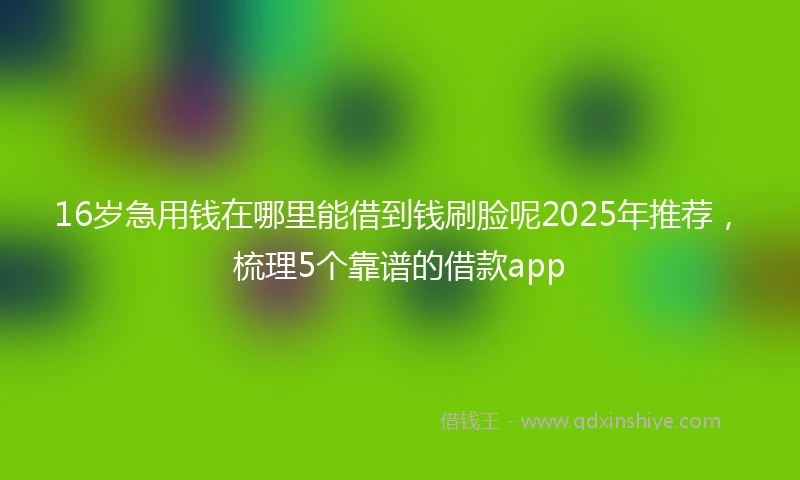 16岁急用钱在哪里能借到钱刷脸呢2025年推荐，梳理5个靠谱的借款app